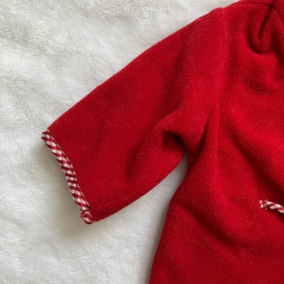 Baby Gap 0-3M Red Fleece Housecoat Heart Cozy VGUC Infant Robe - Picture 7 of 16